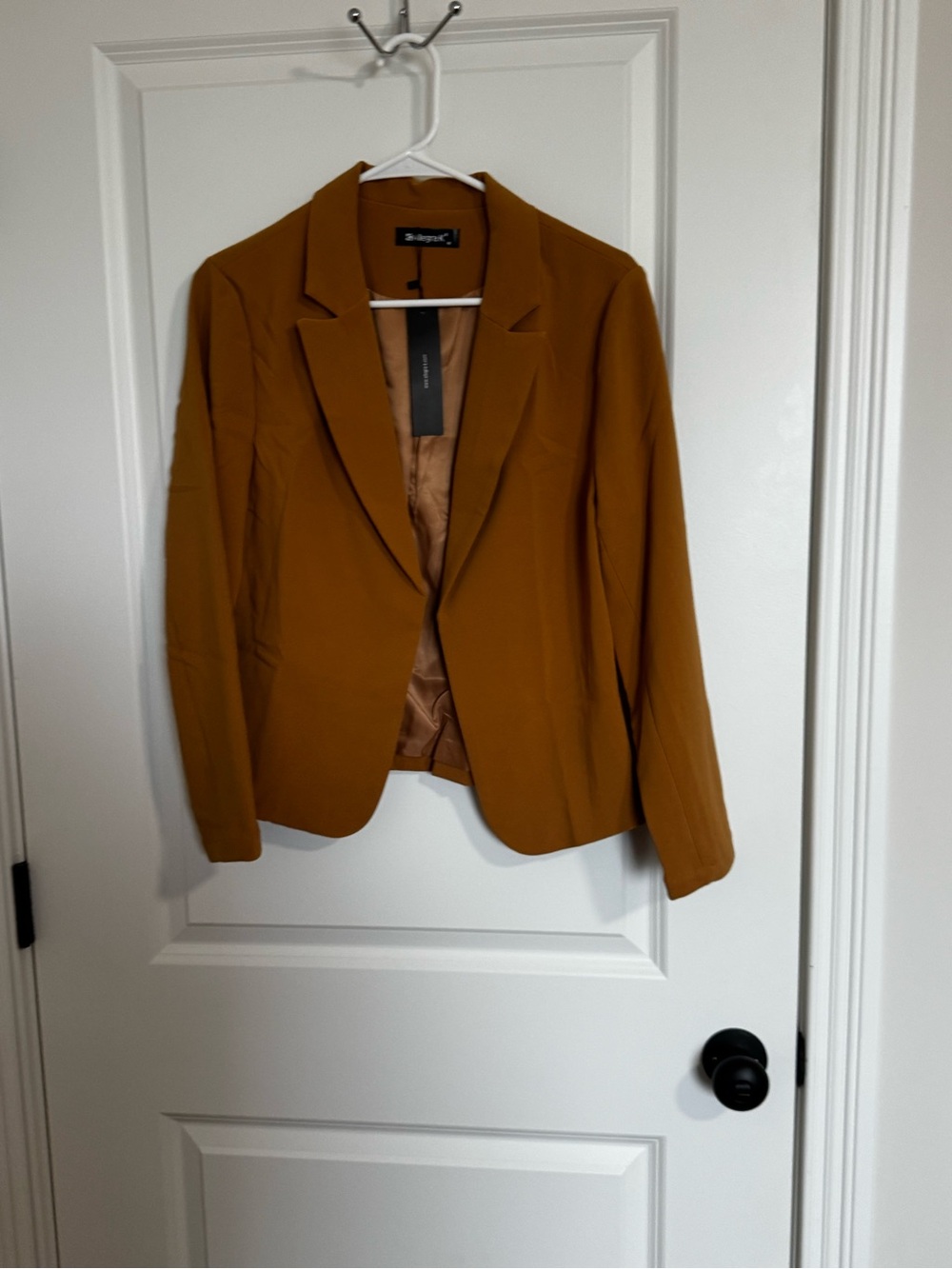 NWT Allegra K Brown Blazer M Tailored Open Front Work Office Jacket
